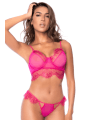 Ensemble 2 pièces en dentelle à cils rose - MAL8920LPNK