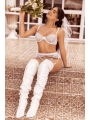 Ensemble 3 pièces en dentelle à cils blanche - MAL8935WHT