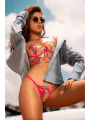 Ensemble 2 pièces brodé rose et bleu, bustier et string - MAL8926SEGA
