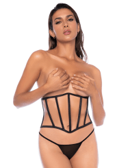 Serre taille et string noir - MAL2789BLK