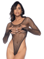 Body à manches longues échancré noir - MAL1119BLK
