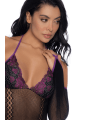 Body noir et violet et mitaines amovibles - MAL1121BKPU