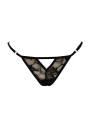 String noir avec bijou perle  strass dorés - PA06MBLK