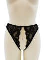 String noir avec bijou couleur aléatoire et chaîne dorée - PA05MBLK
