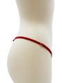 String rouge avec bijou perle  strass dorés - PA06MRED