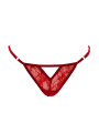 String rouge avec bijou perle  strass dorés - PA06MRED