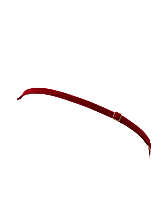 String rouge avec bijou perle  strass dorés - PA06MRED