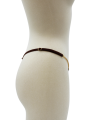 String en dentelle marron ouvert avec chaînes dorées - PA01MBRW