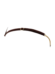 String en dentelle marron ouvert avec chaînes dorées - PA01MBRW