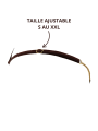 String en dentelle marron ouvert avec chaînes dorées - PA01MBRW