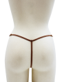 String en dentelle taupe ouvert avec chaînes dorées - PA01MTAUPE