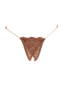 String en dentelle taupe ouvert avec chaînes dorées - PA01MTAUPE