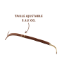 String en dentelle taupe ouvert avec chaînes dorées - PA01MTAUPE