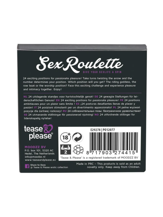 Jeu Sex Roulette 24 Positions Kamasutra - E29278