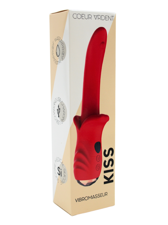 Vibromasseur Rouge Ultra-Souple KISS – USK-V35