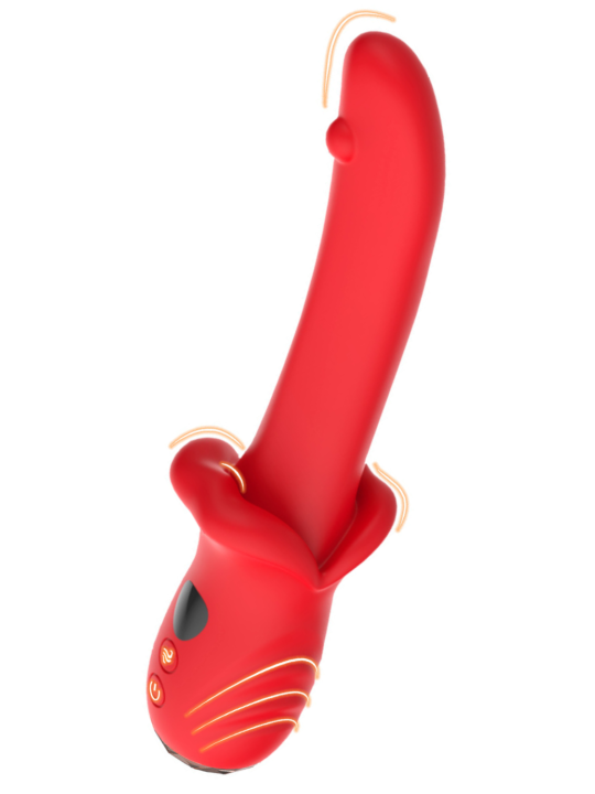 Vibromasseur Rouge Ultra-Souple KISS – USK-V35