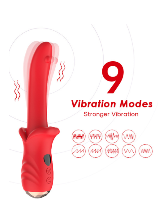 Vibromasseur Rouge Ultra-Souple KISS – USK-V35