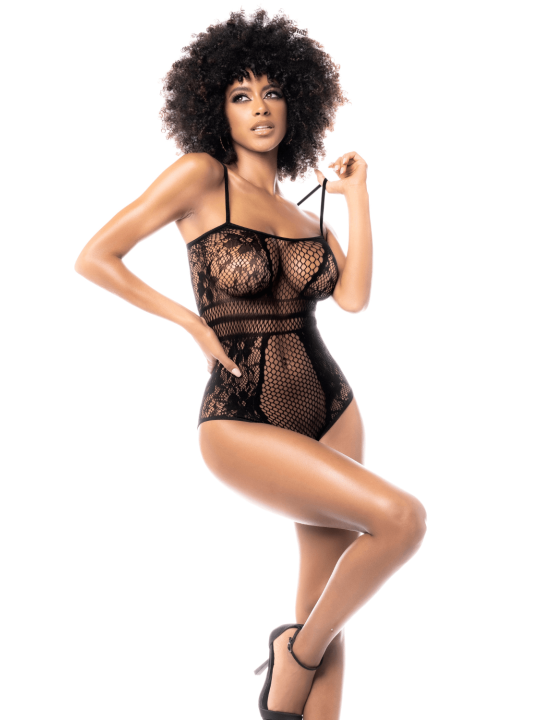 Body résille noire - MAL1103BLK