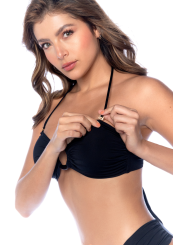 Bikini Bandeau Noir avec Anneau Central - MAL67124BLK