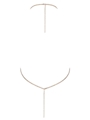 Top bijou doré à chaînes  strass - R24505266001