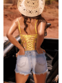 Body string jaune brodé - MAL8925SUN
