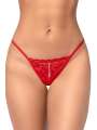String sexy en dentelle avec détail perle suspendue Mapalé - MAL129RED