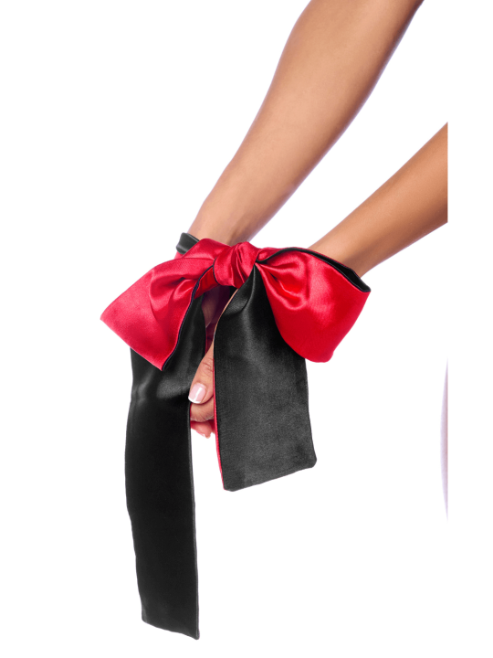 Accessoire sexy en satin polyvalent : masque ou lien pour les mains Mapalé - MAL128BKRD