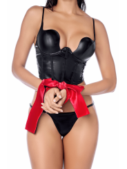 Accessoire sexy en satin polyvalent : masque ou lien pour les mains Mapalé - MAL128BKRD