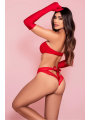 Culotte sexy ouverte à l'arrière avec nœud en satin Mapalé - MAL131RED