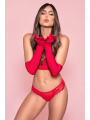 Culotte sexy ouverte à l'arrière avec nœud en satin Mapalé - MAL131RED
