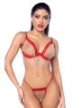 Ensemble sexy 2 pièces avec franges en strass scintillants Mapalé - MAL2811RED