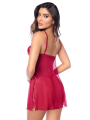 Babydoll Mapalé romantique avec string - MAL7620RED