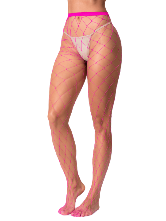 Collant large maille rose - MAL1106NPK