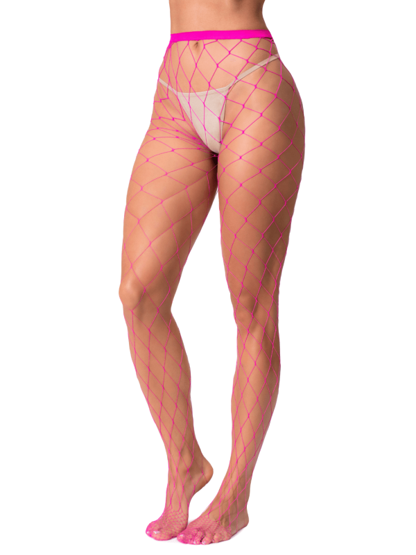 Collant large maille rose - MAL1106NPK