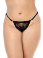 Peignoir en dentelle grande taille Mapalé avec string assorti - MAL7618XBLK