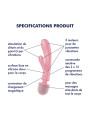 2 en 1 Vibromasseur rabbit et wand rose USB Triple Lover Satisfyer - CC597843