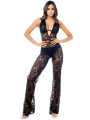 Combinaison sexy en dentelle transparente avec armatures Mapalé - MAL1916BLK