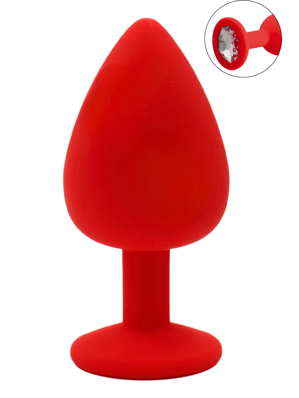 Plug rouge bijou cristal Large CHERRY - RY-069CRED