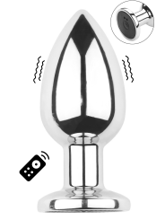Plug vibrant acier inoxydable anal taille M avec télécommande, USB - RY-207-M
