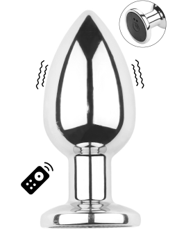 Plug vibrant acier inoxydable anal taille M avec télécommande, USB - RY-207-M