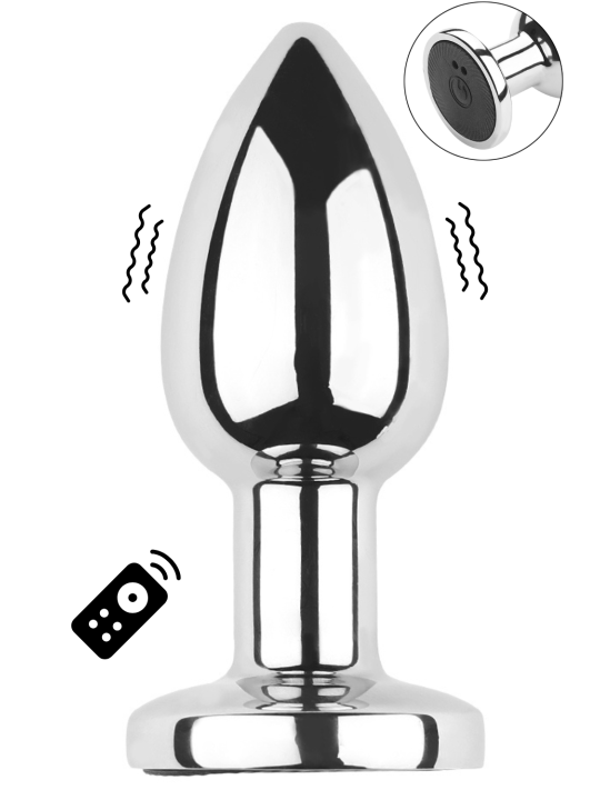 Plug vibrant acier inoxydable anal taille S avec télécommande, USB - RY-207-S