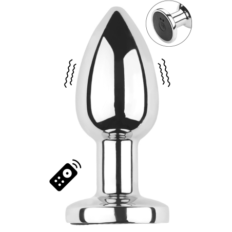 Plug vibrant acier inoxydable anal taille S avec télécommande, USB - RY-207-S