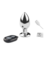Plug vibrant acier inoxydable anal taille S avec télécommande, USB - RY-207-S