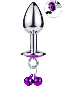 Plug bijou aluminium violet avec clochettes Taille S -  RY-001-A-ZB