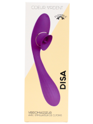 Stimulateur Clitoridien avec langue  Vibromasseur Point G 2-en-1 DISA Violet Cœur Ardent - WS-NV025