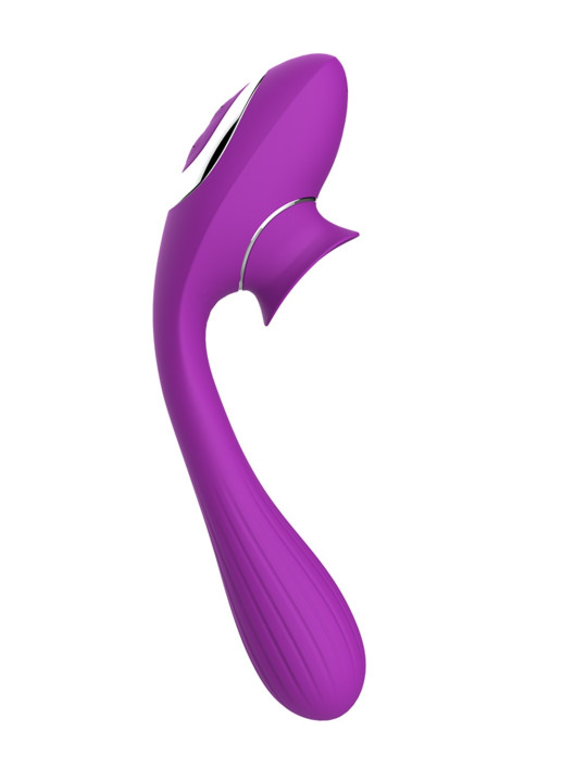 Stimulateur Clitoridien avec langue  Vibromasseur Point G 2-en-1 DISA Violet Cœur Ardent - WS-NV025
