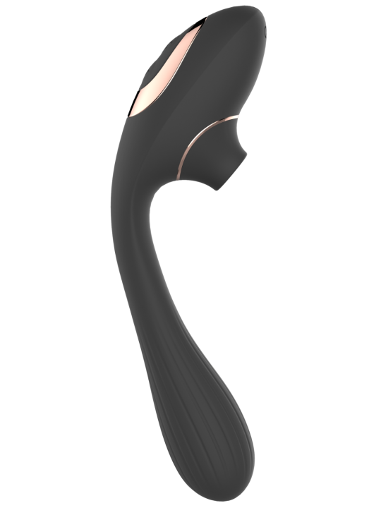 Stimulateur Clitoridien  Vibromasseur Point G 2-en-1 DINA Noir - WS-NV017BLK