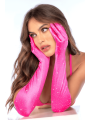 Une paire de gants satinés roses avec strass - Mapalé