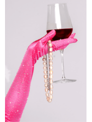 Une paire de gants satinés roses avec strass - Mapalé