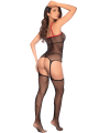 Bodystocking en résille noire style infirmière avec menottes - Mapalé